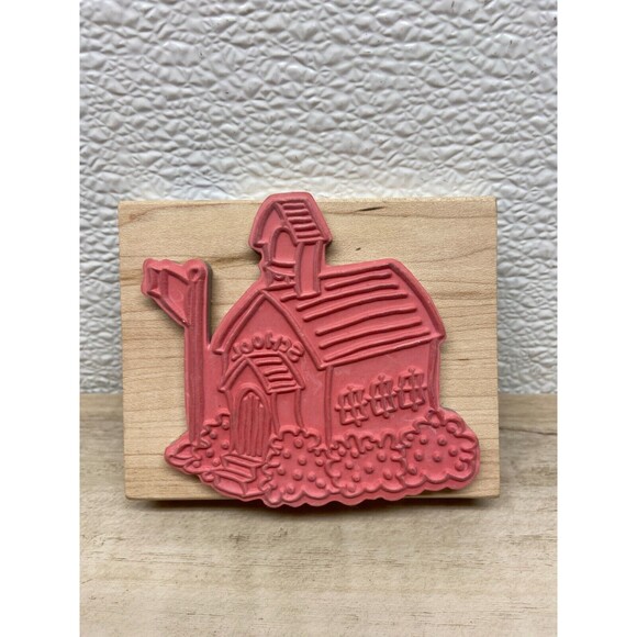 2007 Stampabilities School House Wood Mounted Rubber Stamp - Picture 2 of 6